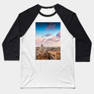 Rome Cityscape Skyline Baseball T-Shirt